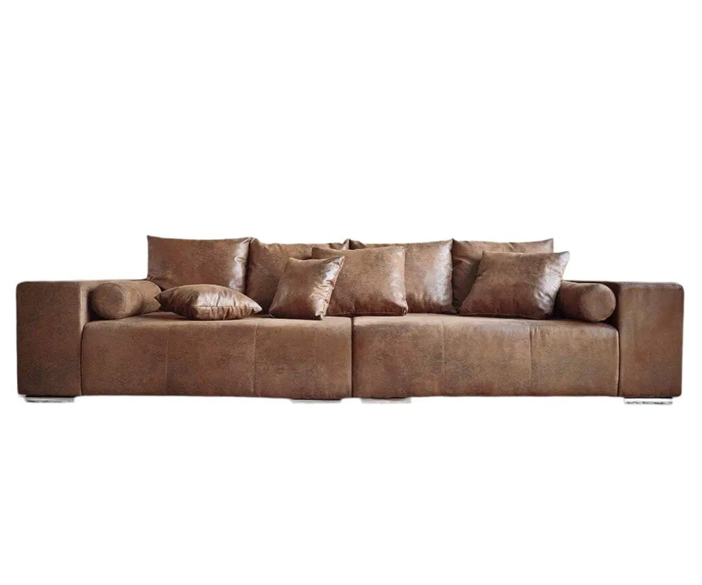Canapea extensibilă dumonde cu ladă de depozitare si sezut confortabil din spuma high-density, Marbela Madagaskar Brown XXL 295x100 cm