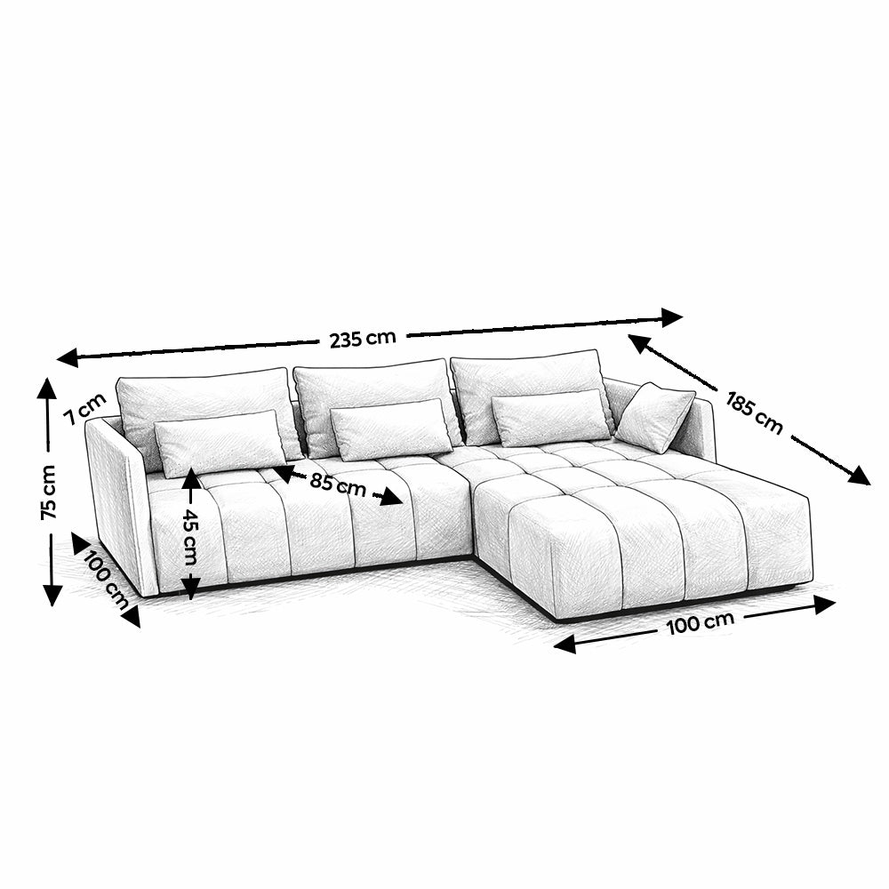 Colțar extensibil dumonde cu ladă de depozitare si sezut confortabil din spuma high-density, Malta Enjoy Green 235x185 cm