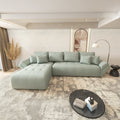 Colțar extensibil dumonde cu ladă de depozitare si sezut confortabil din spuma high-density, Berlin XL Enjoy Mint 350x185 cm