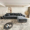 Colțar extensibil dumonde cu ladă de depozitare si sezut confortabil din spuma high-density, Berlin XL Euphoria Graphite 350x185 cm II
