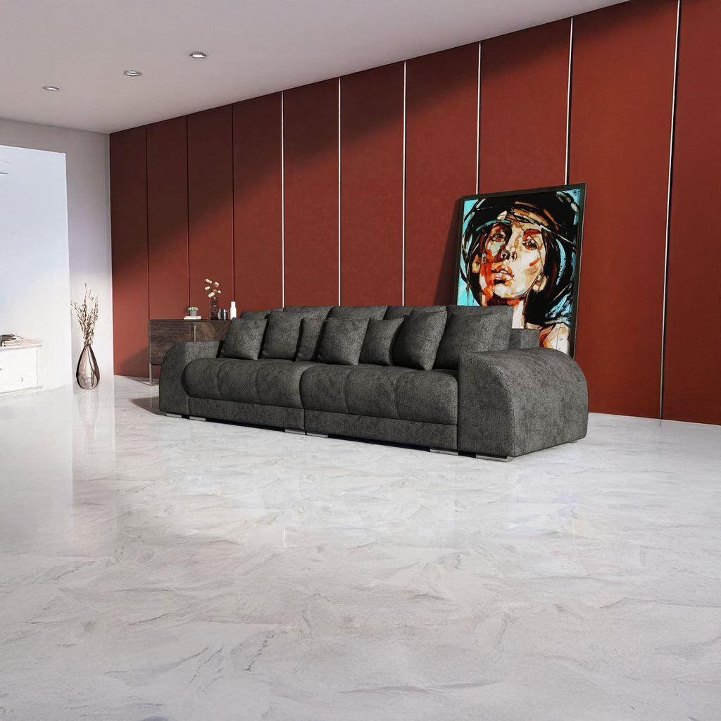 Canapea extensibilă dumonde cu 2 lăzi de depozitare si sezut confortabil din spuma high-density, Verona Enjoy Kaki 310x100 cm