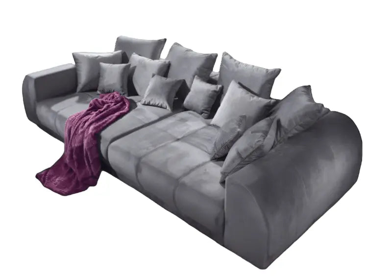 Canapea extensibilă dumonde cu 2 lăzi de depozitare si sezut confortabil din spuma high-density, Verona Royal Antracit 310x100 cm