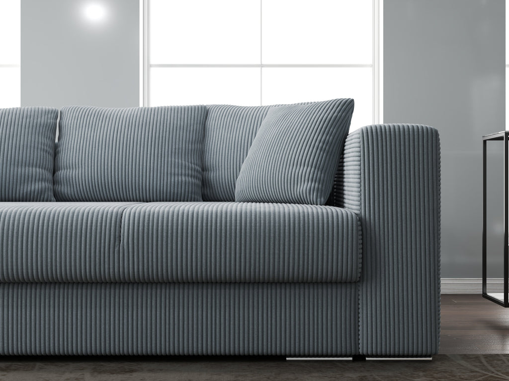 Canapea extensibilă dumonde cu ladă de depozitare si sezut confortabil din spuma high-density, Gloria Zoom Grey 240x100 cm