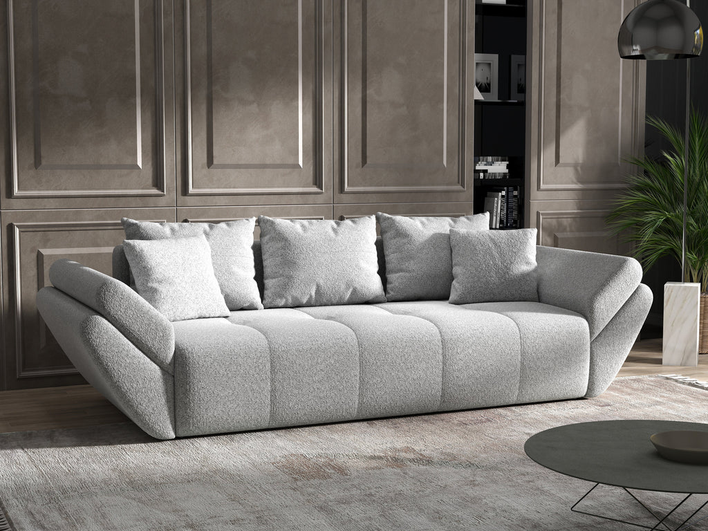 Canapea extensibilă dumonde cu ladă de depozitare si sezut confortabil din spuma high-density, Berlin Euphoria Dove 250x100 cm