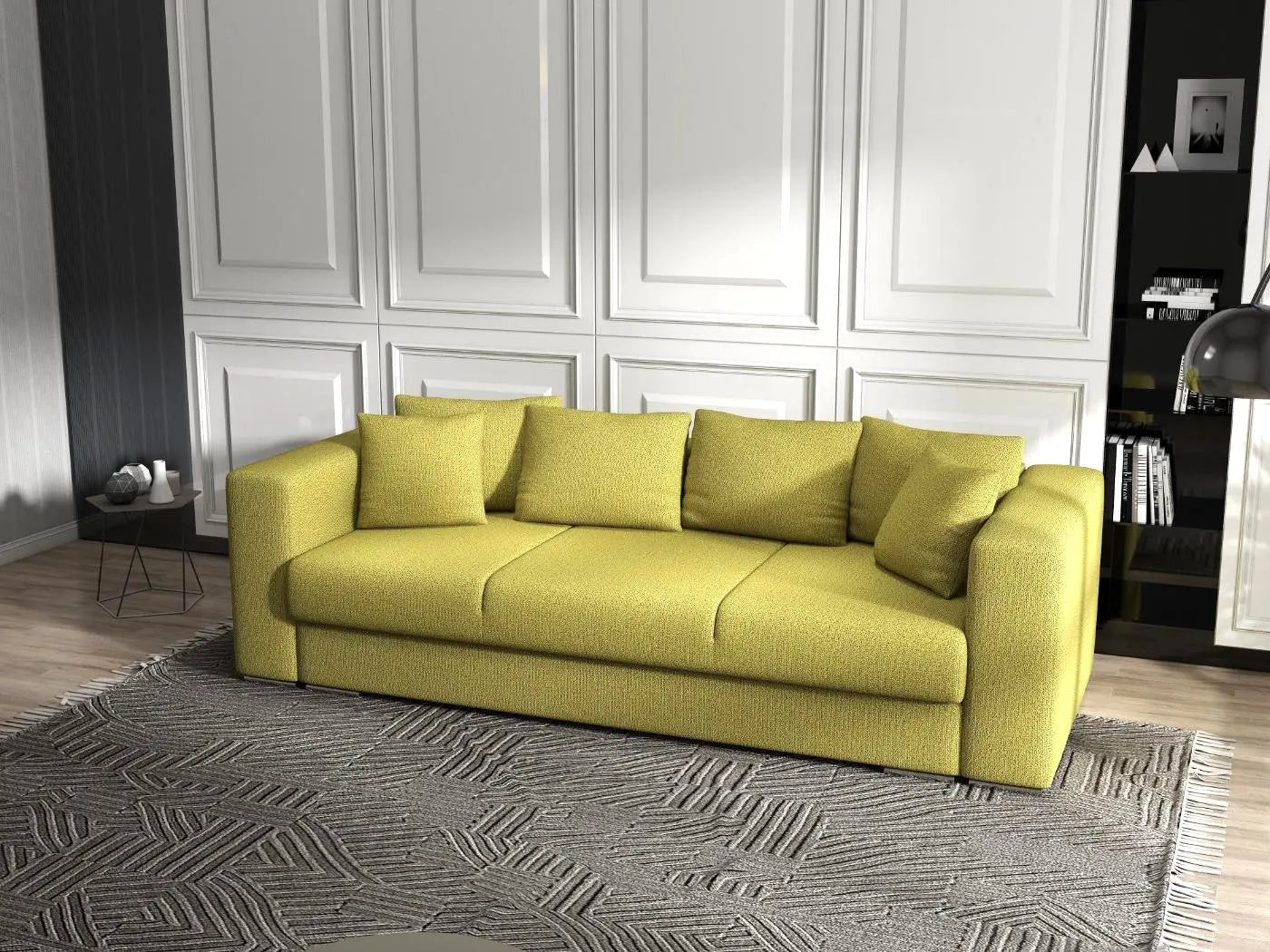 Canapea extensibilă dumonde cu ladă de depozitare si sezut confortabil din spuma high-density, Gloria Enjoy Green 240x100 cm