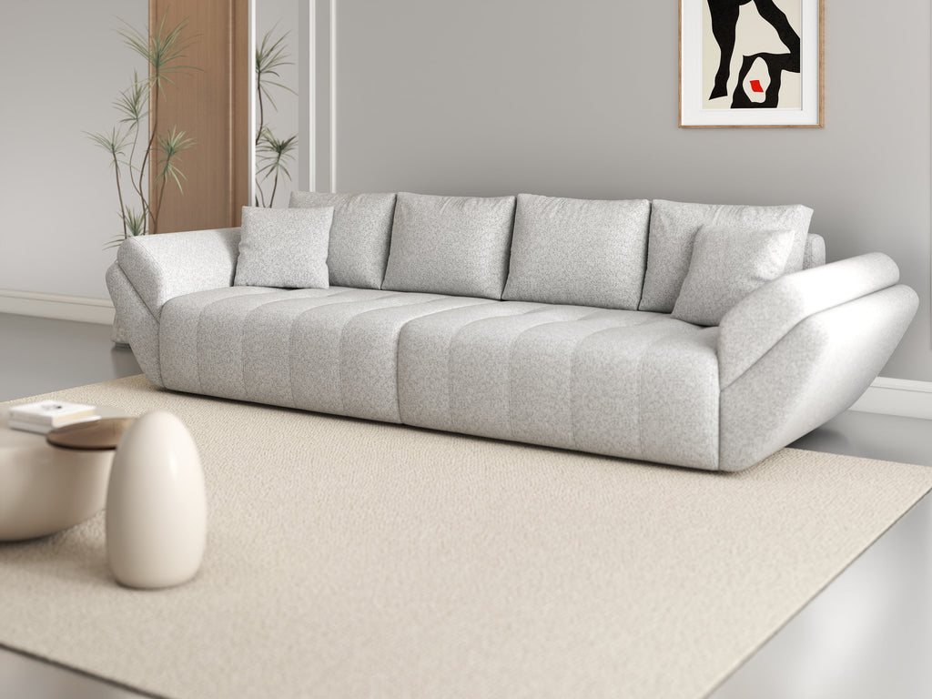 Canapea extensibilă dumonde cu ladă de depozitare si sezut confortabil din spuma high-density, Berlin Euphoria Dove 300x100 cm