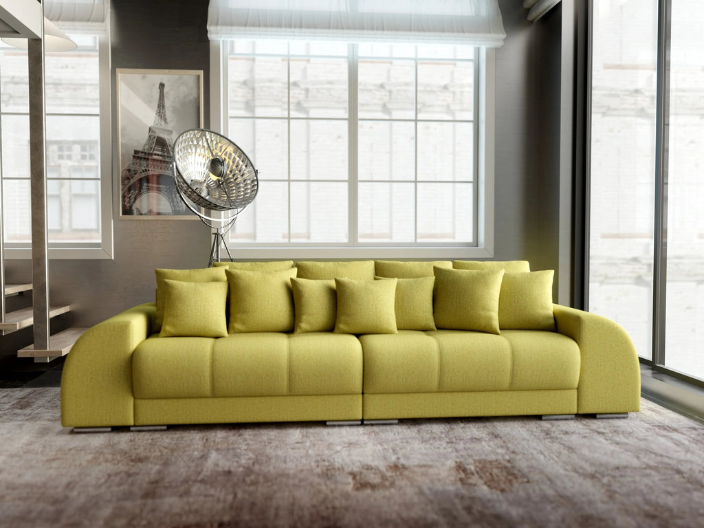 Canapea extensibilă dumonde cu 2 lăzi de depozitare si sezut confortabil din spuma high-density, Verona Enjoy Green 310x100 cm