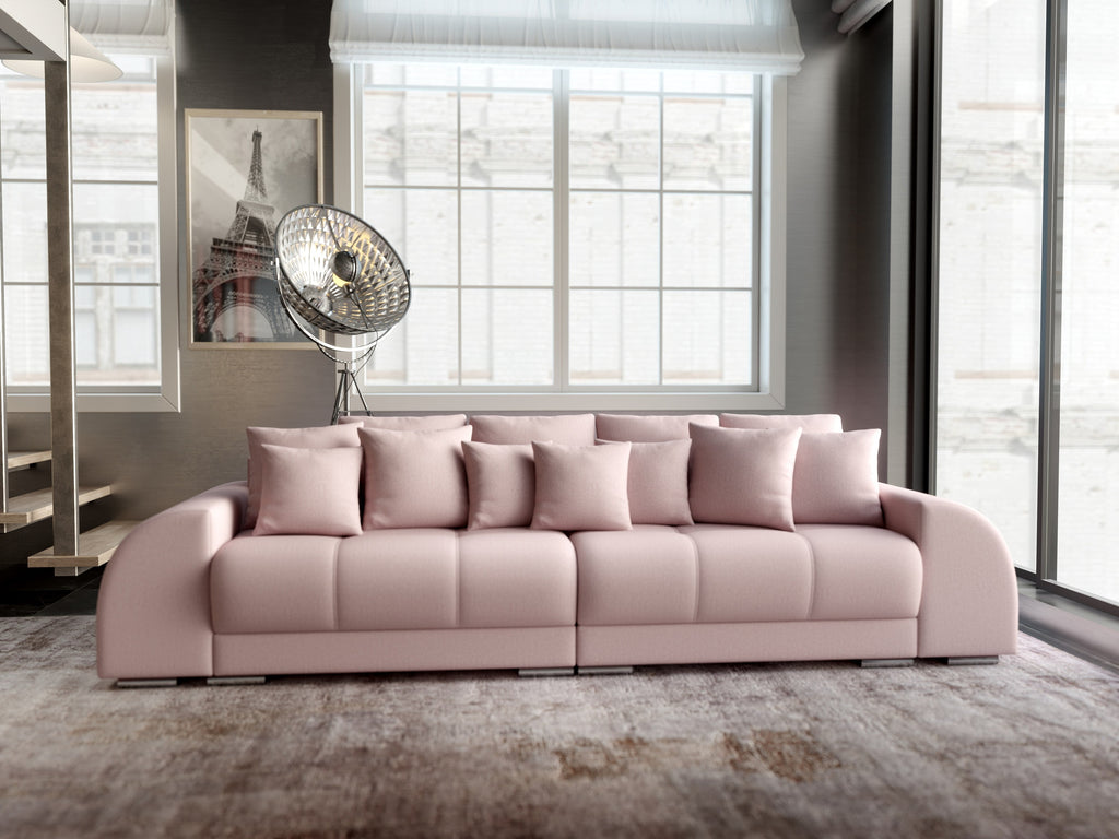 Canapea extensibilă dumonde cu 2 lăzi de depozitare si sezut confortabil din spuma high-density, Verona Enjoy Flamingo 310x100 cm