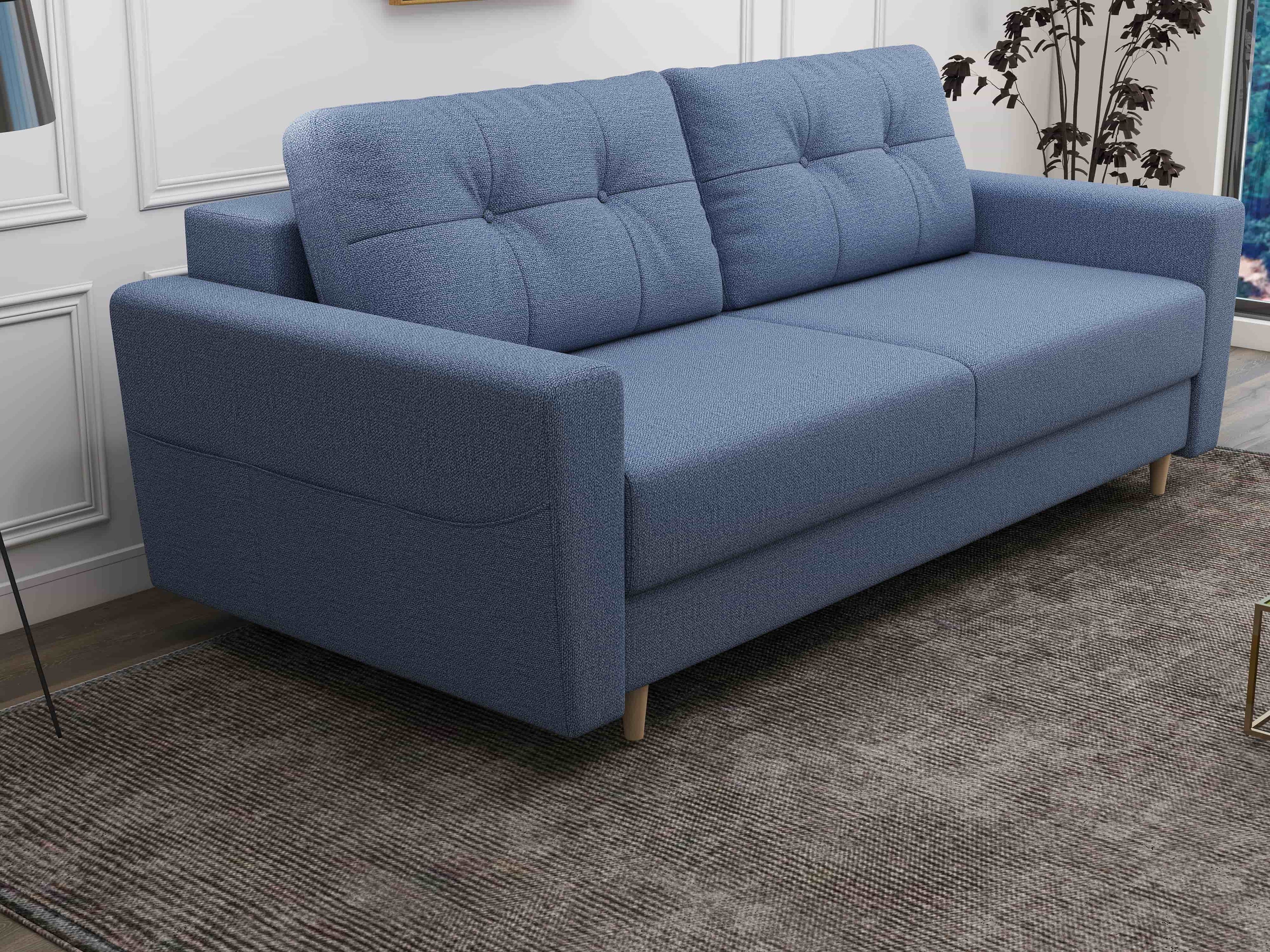 Canapea extensibilă dumonde cu ladă de depozitare si sezut confortabil din spuma high-density, Summer Enjoy Albastru 225x100 cm