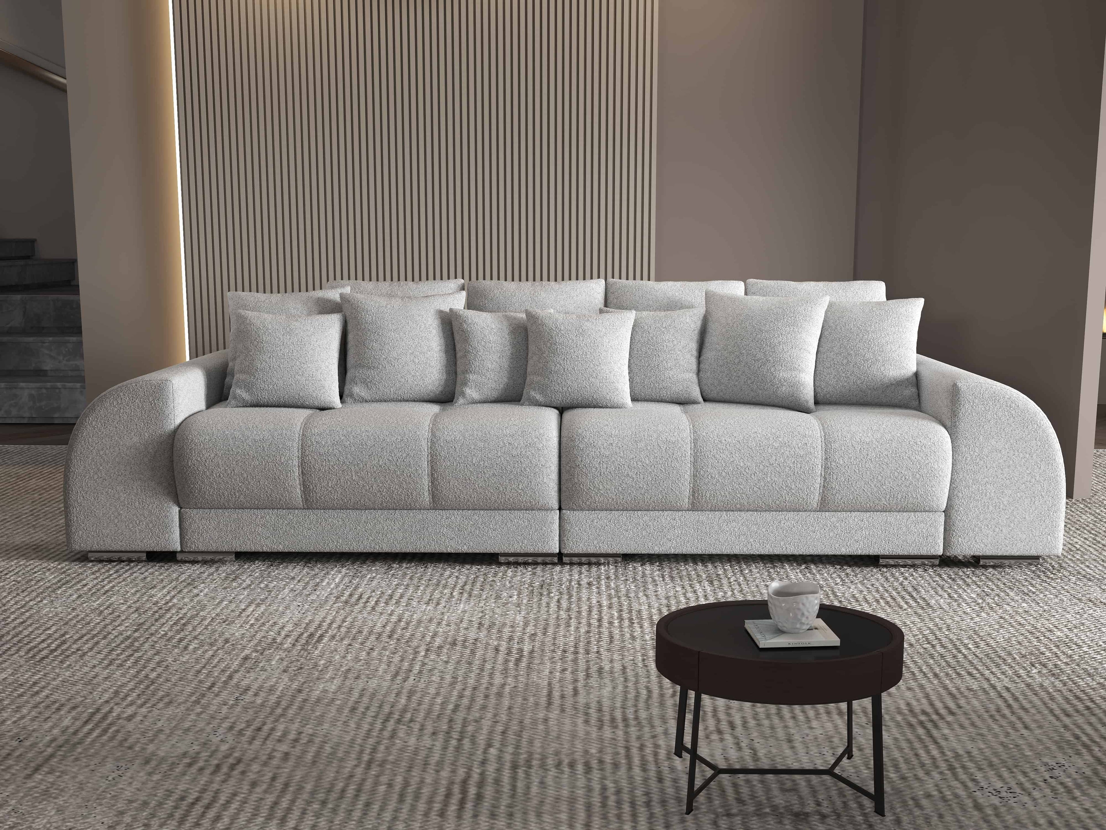 Canapea extensibilă dumonde cu 2 lăzi de depozitare si sezut confortabil din spuma high-density, Verona Euphoria Dove 310x100 cm