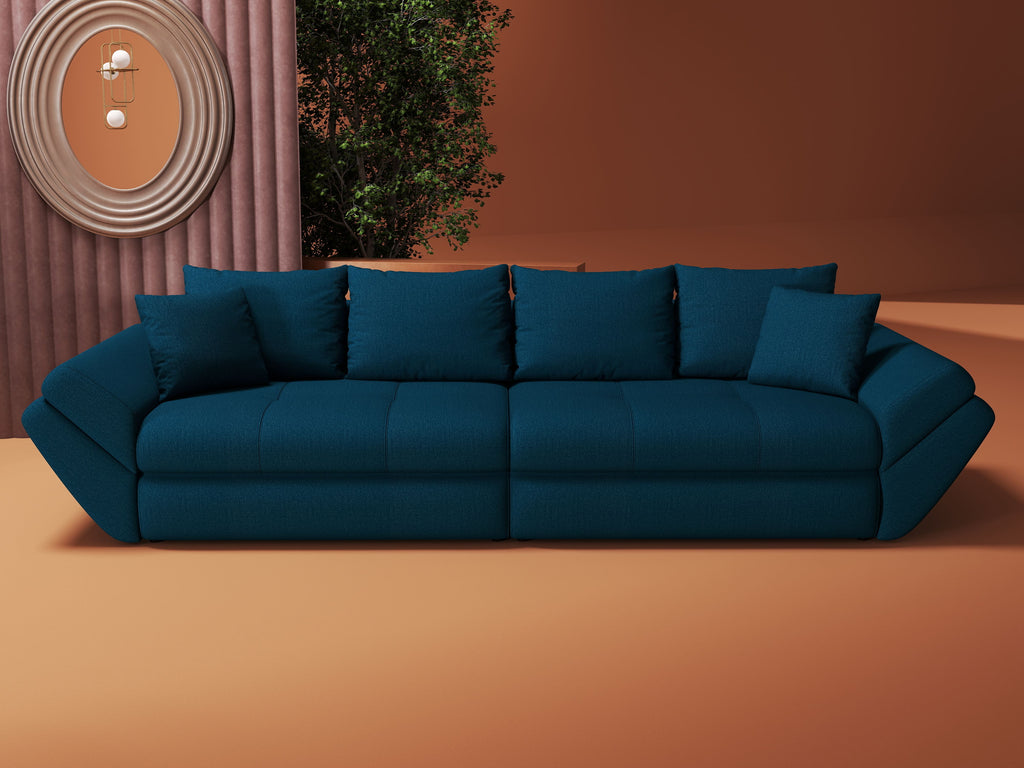 Canapea extensibilă dumonde cu ladă de depozitare si sezut confortabil din spuma high-density, Loana Enjoy Petrol 300x100 cm