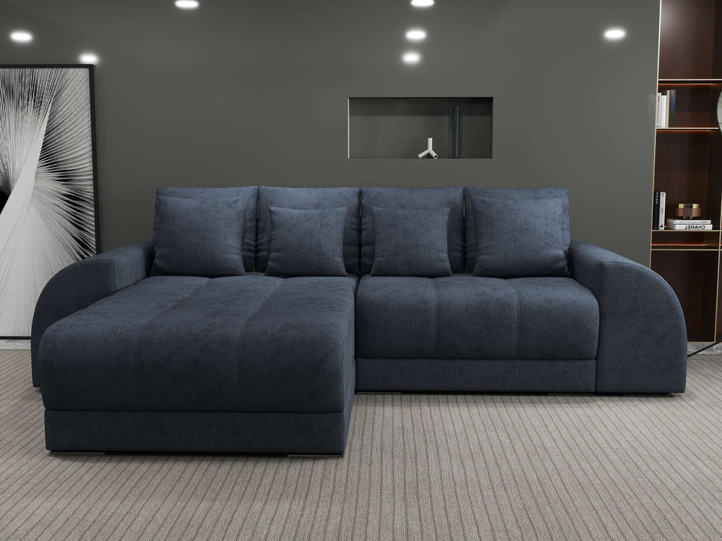 Colțar extensibil dumonde cu ladă de depozitare si sezut confortabil din spuma high-density, Verona Enjoy Antracit 290x185 cm