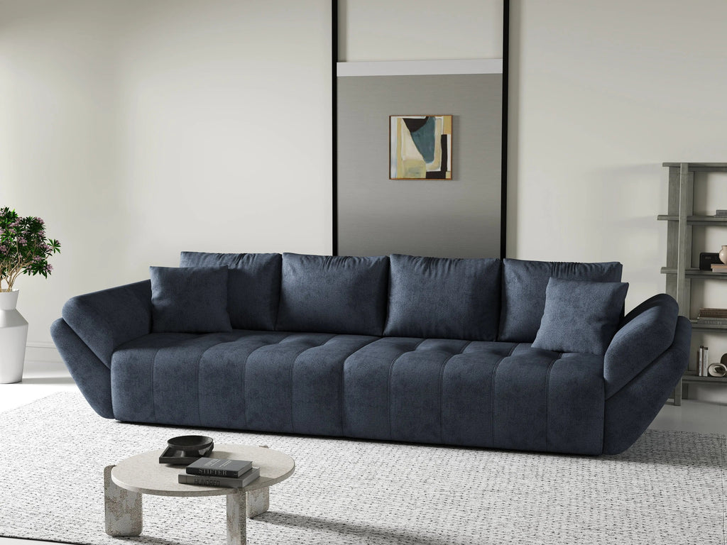 Canapea extensibilă dumonde cu ladă de depozitare si sezut confortabil din spuma high-density, Berlin Antracit 300x100 cm