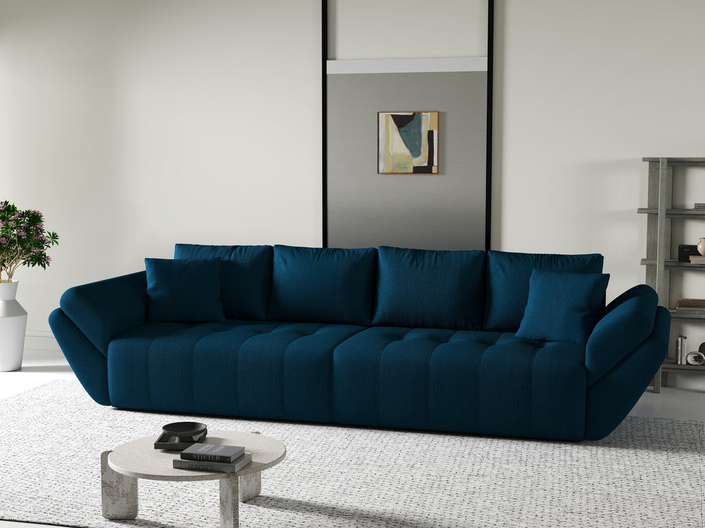 Canapea extensibilă dumonde cu ladă de depozitare si sezut confortabil din spuma high-density, Berlin Enjoy Petrol 300x100 cm