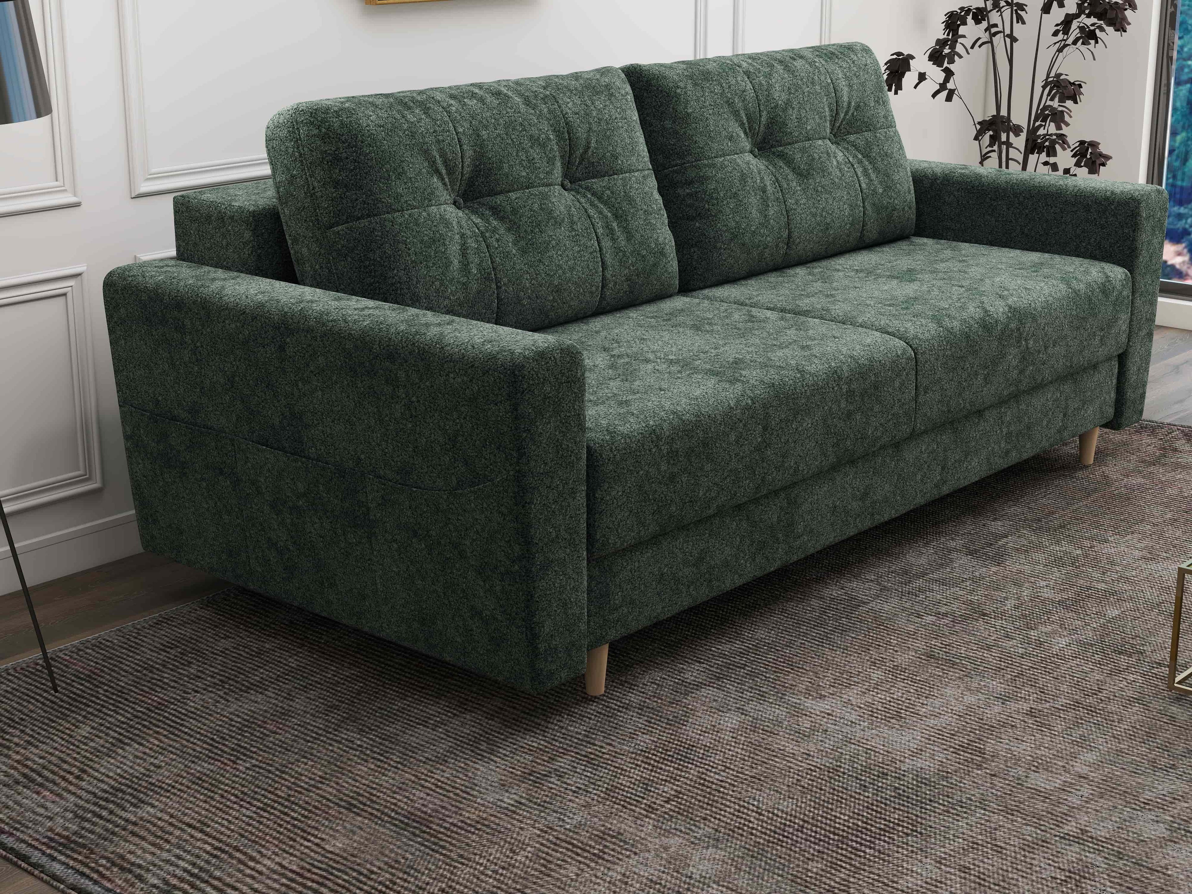 Canapea extensibilă dumonde cu ladă de depozitare si sezut confortabil din spuma high-density, Summer Euphoria Verde 225x100 cm