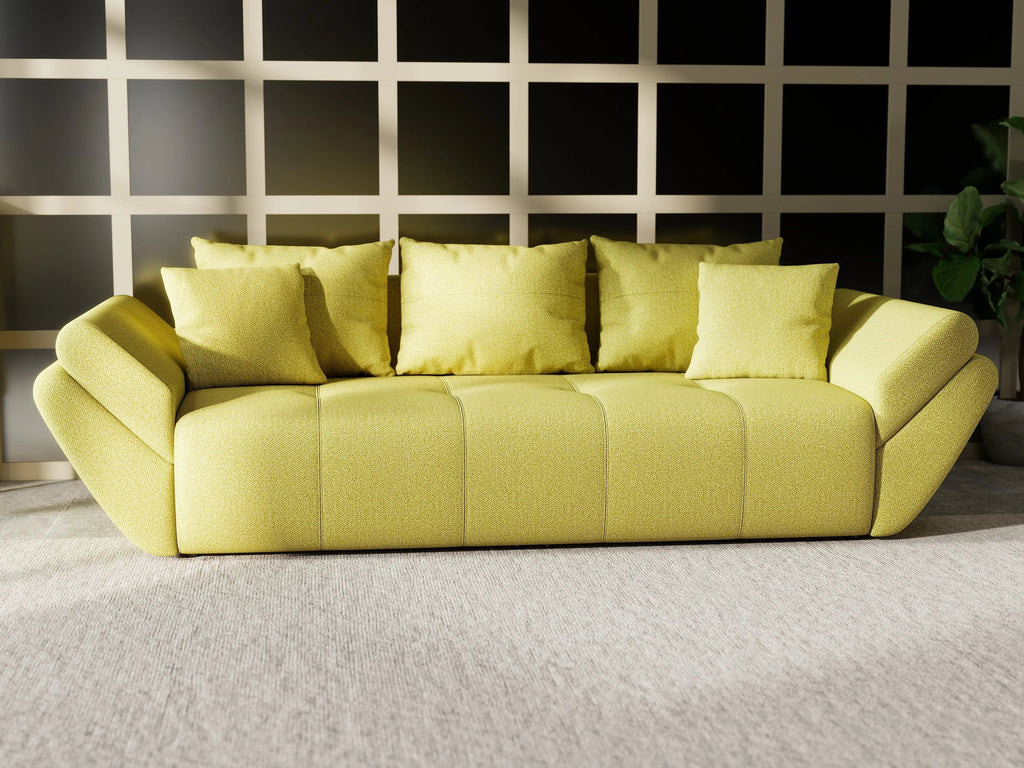 Canapea extensibilă dumonde cu ladă de depozitare si sezut confortabil din spuma high-density, Berlin Enjoy Green 250x100 cm