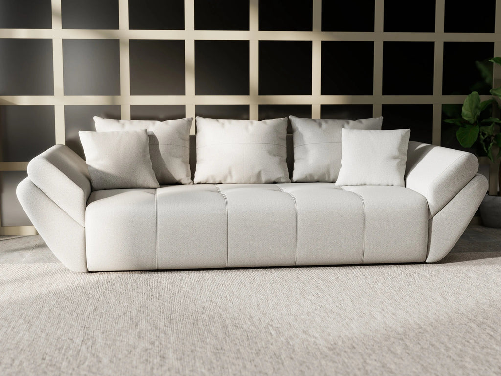 Canapea extensibilă dumonde cu ladă de depozitare si sezut confortabil din spuma high-density, Berlin Enjoy Bej 250x100 cm