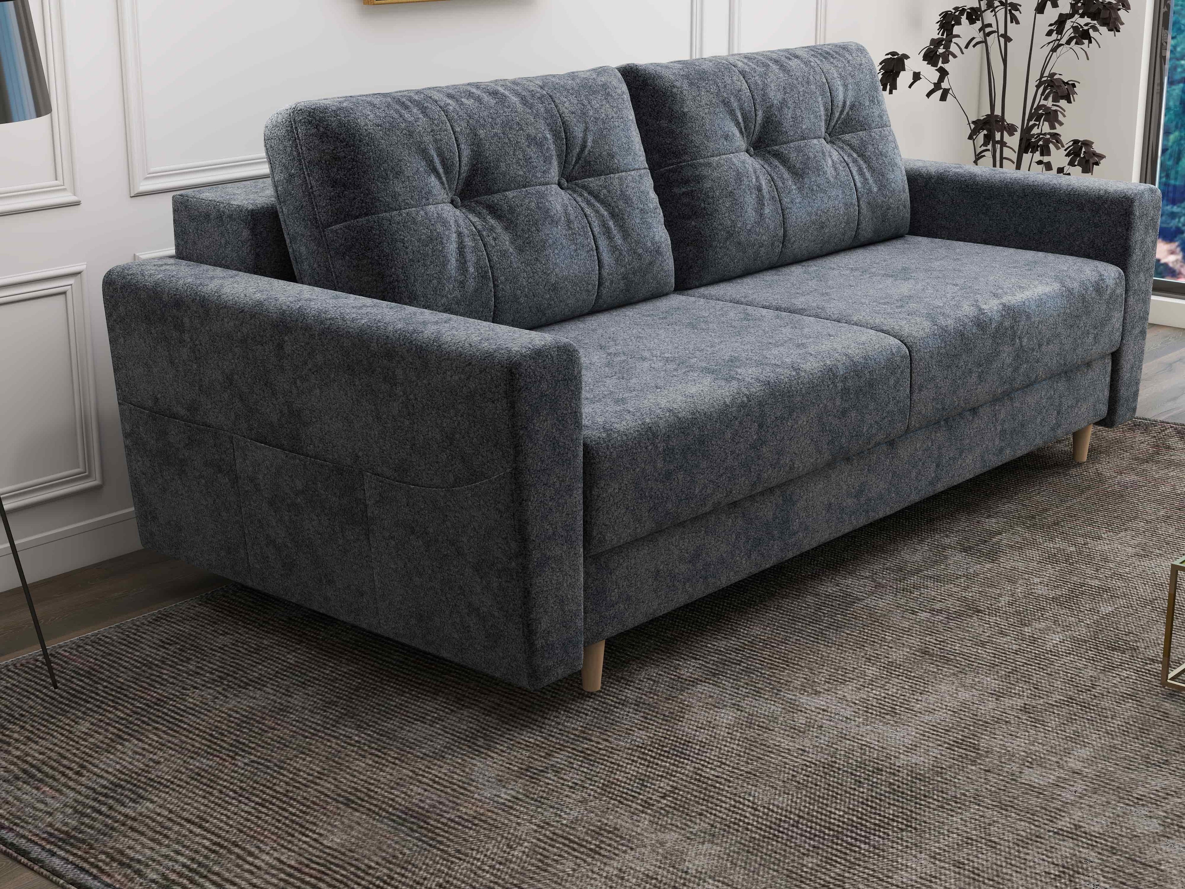 Canapea extensibilă dumonde cu ladă de depozitare si sezut confortabil din spuma high-density, Summer Euphoria Grafit 225x100 cm