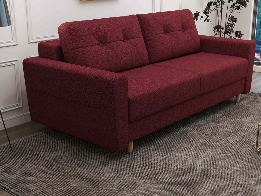 Canapea extensibilă dumonde cu ladă de depozitare si sezut confortabil din spuma high-density, Summer Enjoy Rosu 225x100 cm