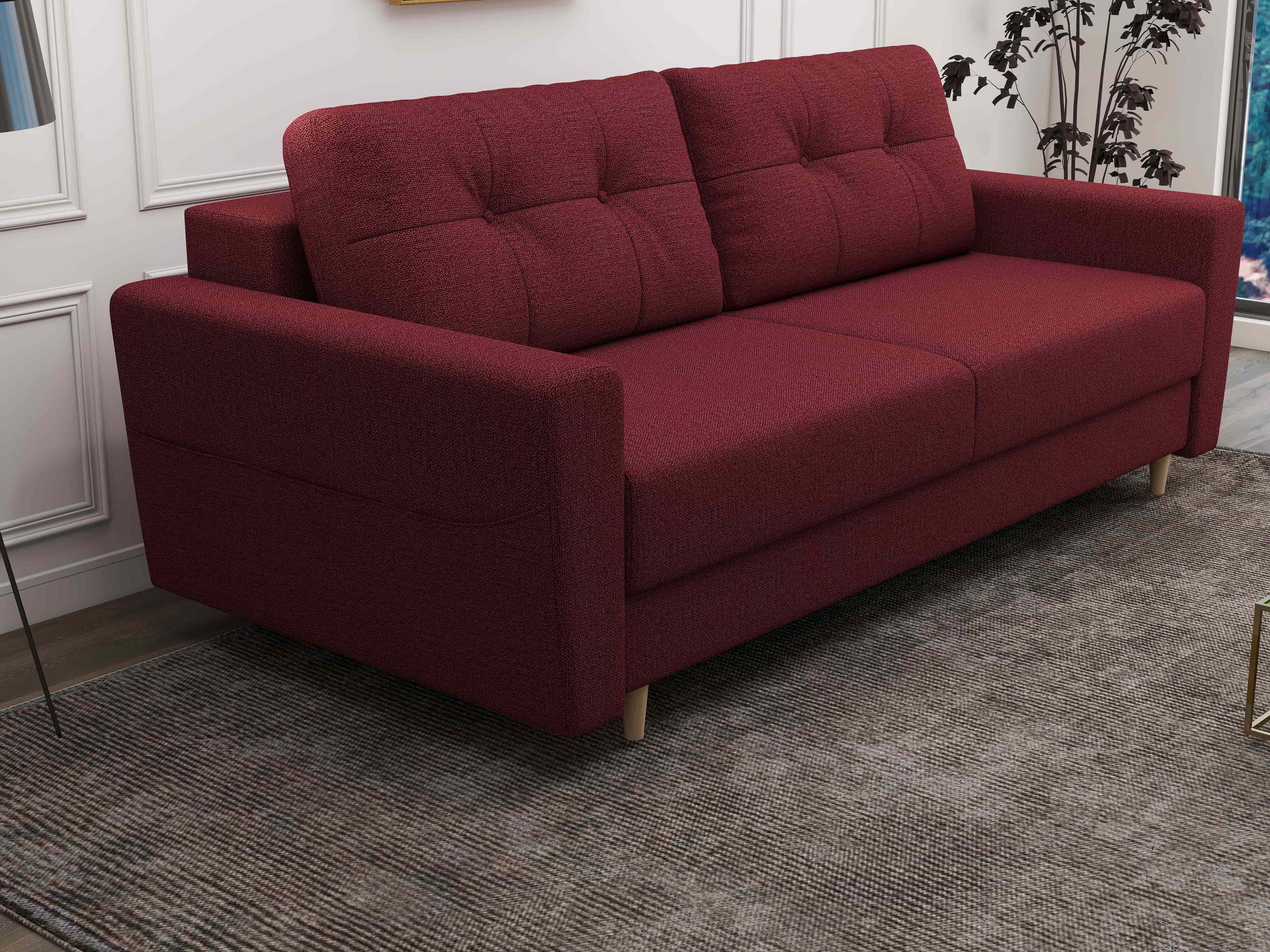 Canapea extensibilă dumonde cu ladă de depozitare si sezut confortabil din spuma high-density, Summer Enjoy Rosu 225x100 cm