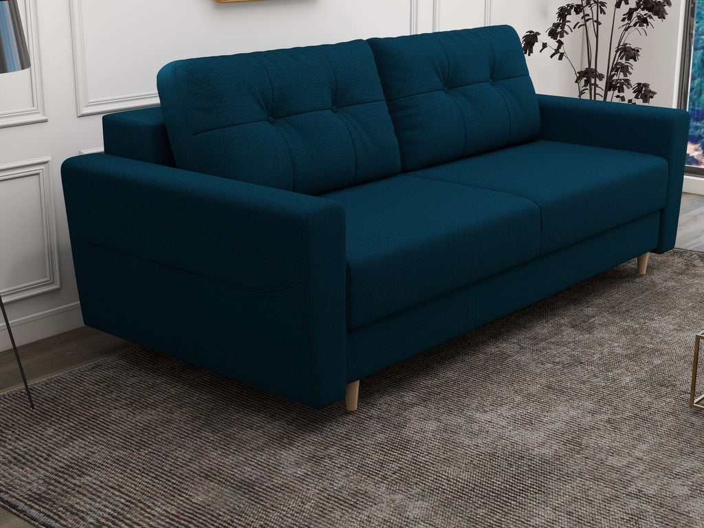 Canapea extensibilă dumonde cu ladă de depozitare si sezut confortabil din spuma high-density, Summer Enjoy Petrol 225x100 cm