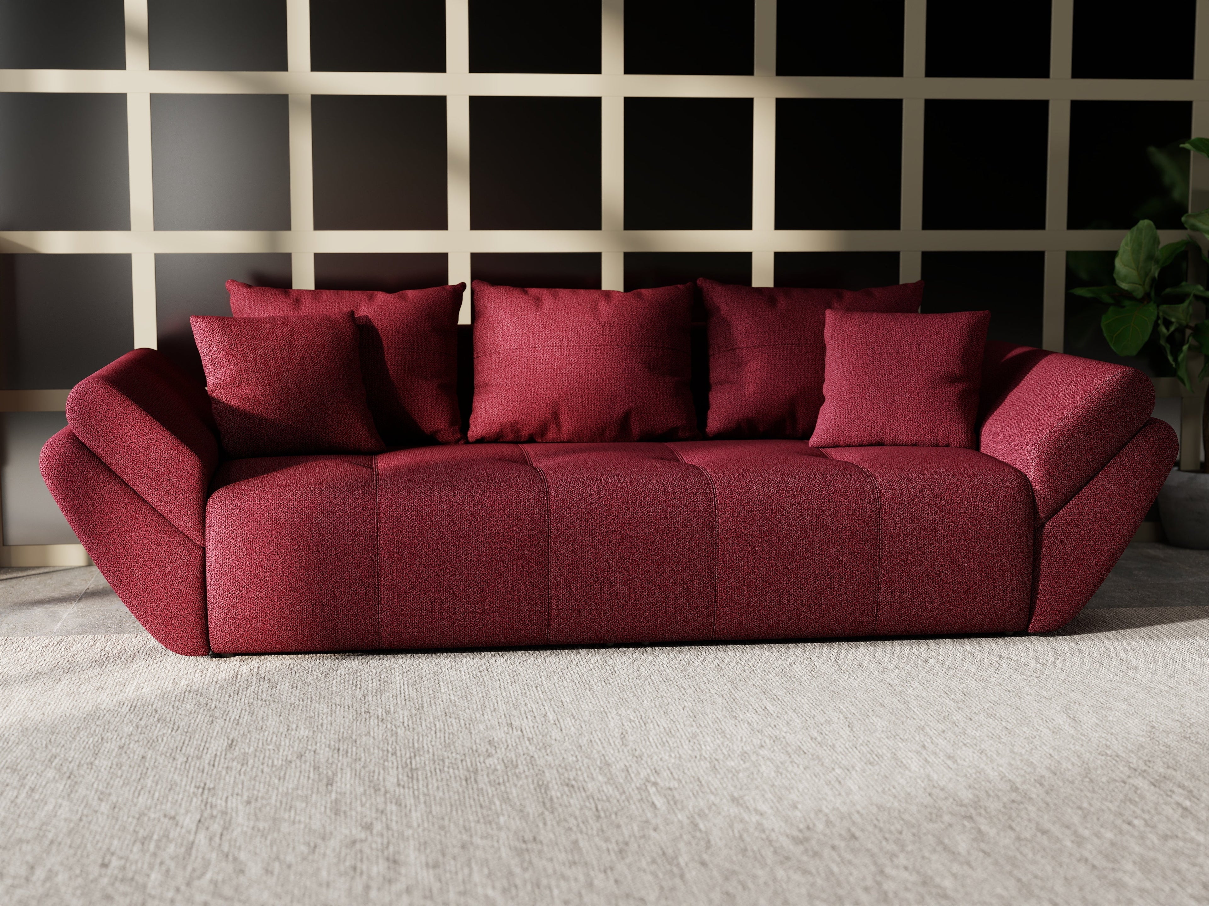 Canapea extensibilă dumonde cu ladă de depozitare si sezut confortabil din spuma high-density, Berlin Enjoy Winery 250x100 cm