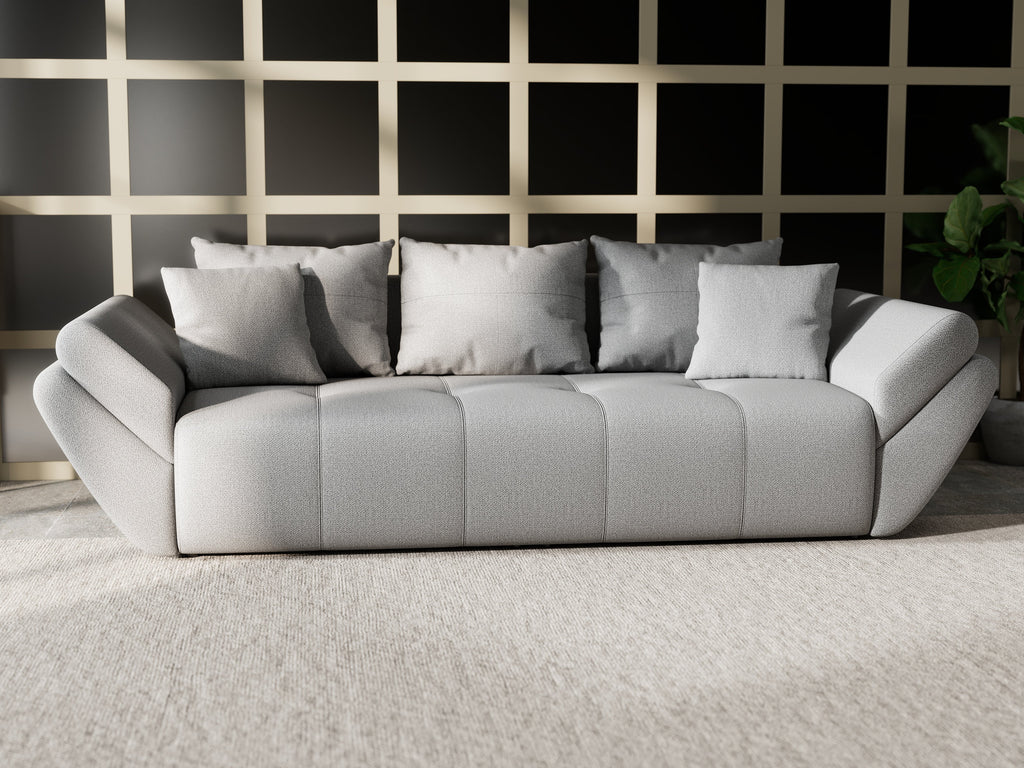 Canapea extensibilă dumonde cu ladă de depozitare si sezut confortabil din spuma high-density, Berlin Enjoy Grey 250x100 cm