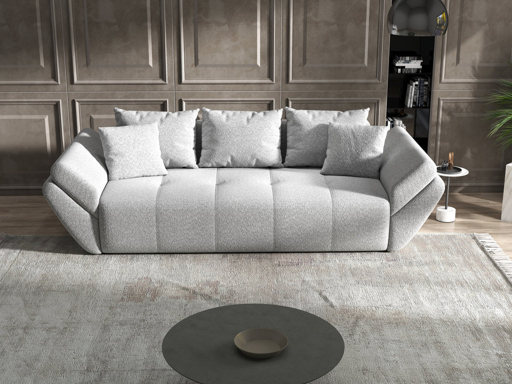 Canapea extensibilă dumonde cu ladă de depozitare si sezut confortabil din spuma high-density, Berlin Euphoria Dove 250x100 cm