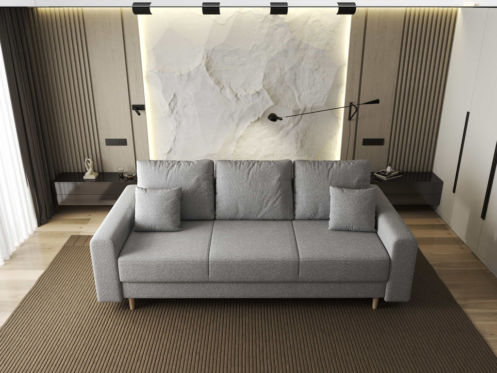Canapea extensibilă dumonde cu ladă de depozitare si sezut confortabil din spuma high-density, Kronos Euphoria Dove 210x100 cm
