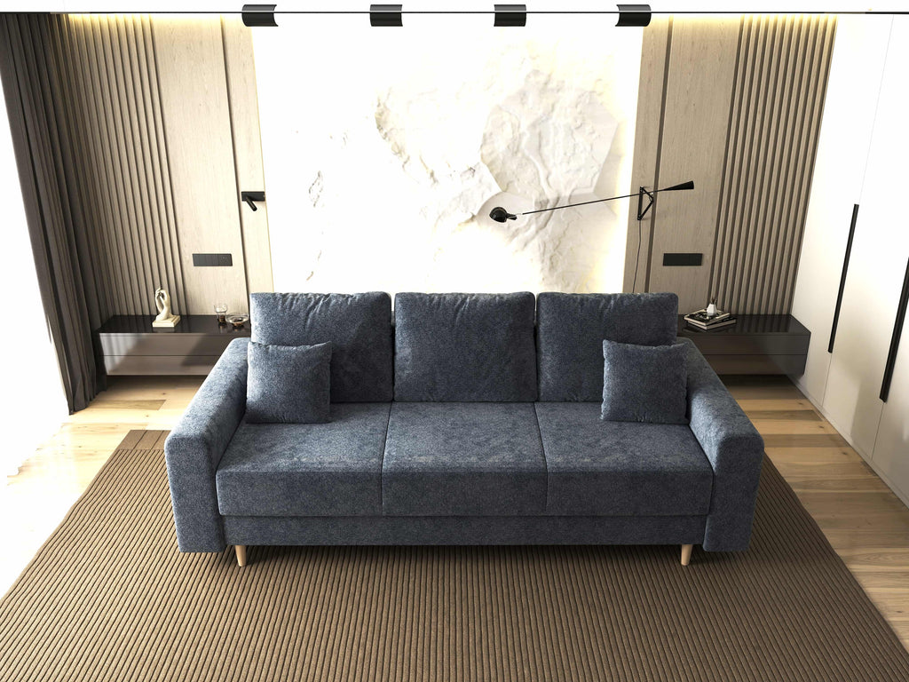 Canapea extensibilă dumonde cu ladă de depozitare si sezut confortabil din spuma high-density, Kronos Euphoria Grafit 210x100 cm