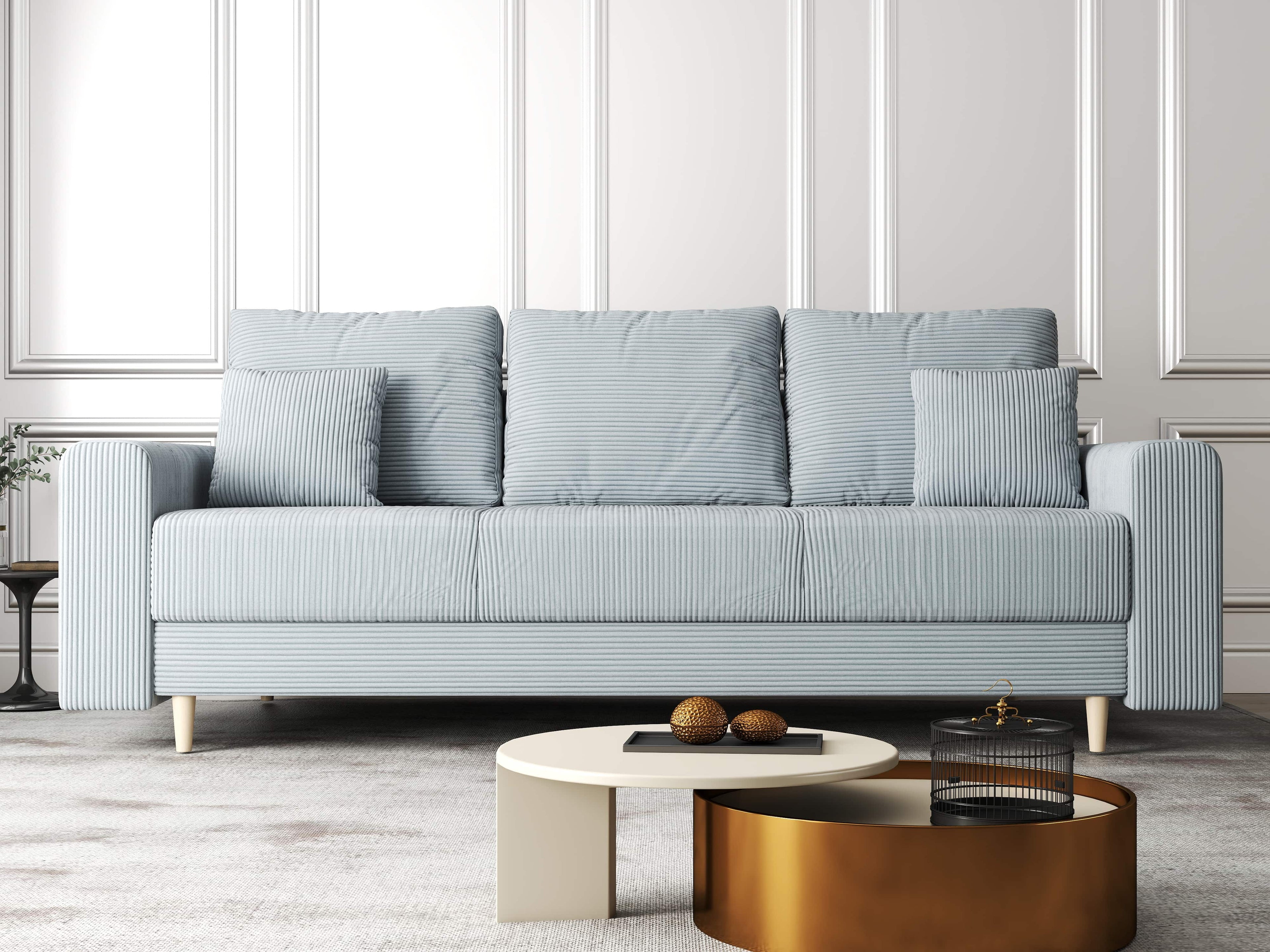 Canapea extensibilă dumonde cu ladă de depozitare si sezut confortabil din spuma high-density, Kronos Zoom Gri 210x100 cm