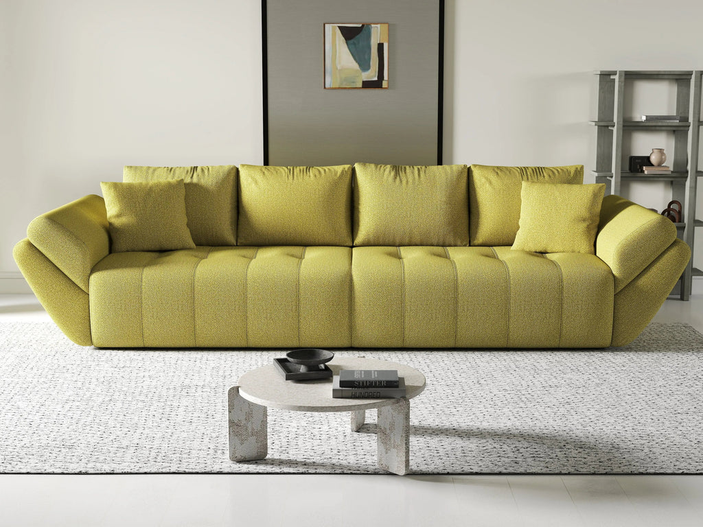 Canapea extensibilă dumonde cu ladă de depozitare si sezut confortabil din spuma high-density, Berlin Enjoy Green 300x100 cm