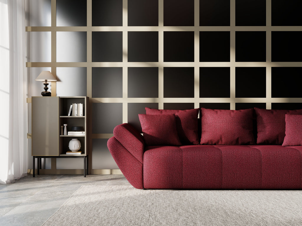 Canapea extensibilă dumonde cu ladă de depozitare si sezut confortabil din spuma high-density, Berlin Enjoy Winery 250x100 cm