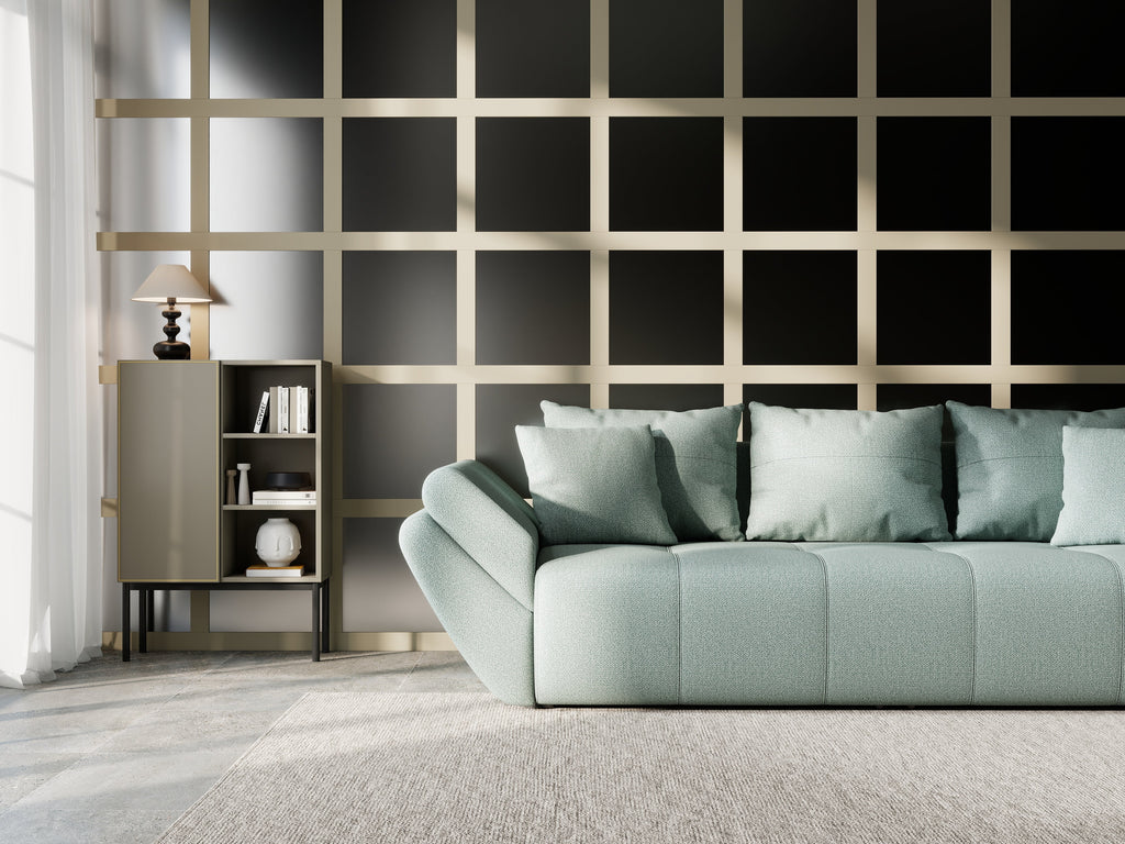 Canapea extensibilă dumonde cu ladă de depozitare si sezut confortabil din spuma high-density, Berlin Enjoy Mint 250x100 cm