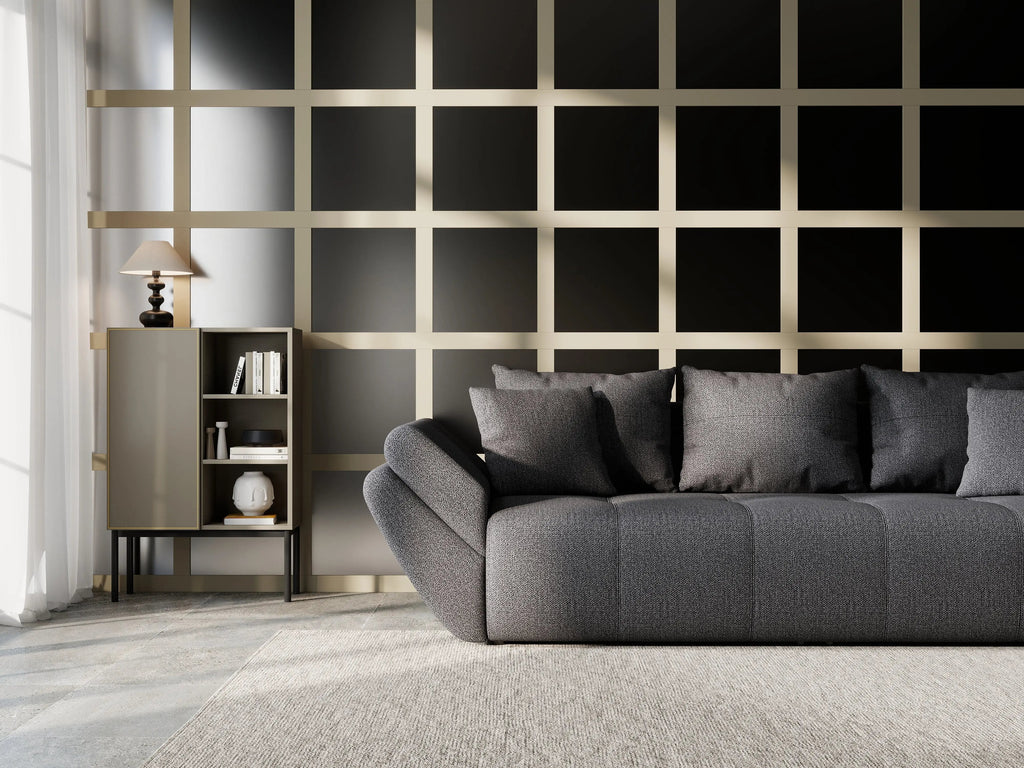 Canapea extensibilă dumonde cu ladă de depozitare si sezut confortabil din spuma high-density, Berlin Enjoy Graphite 250x100 cm