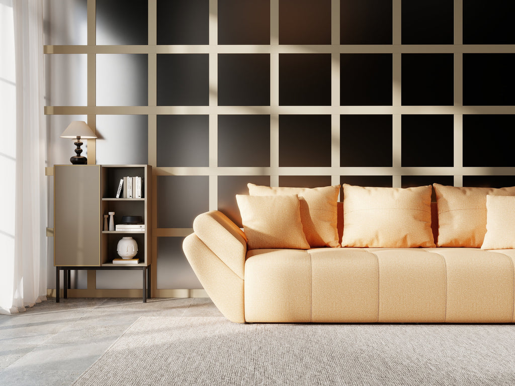 Canapea extensibilă dumonde cu ladă de depozitare si sezut confortabil din spuma high-density, Berlin Enjoy Mango 250x100 cm