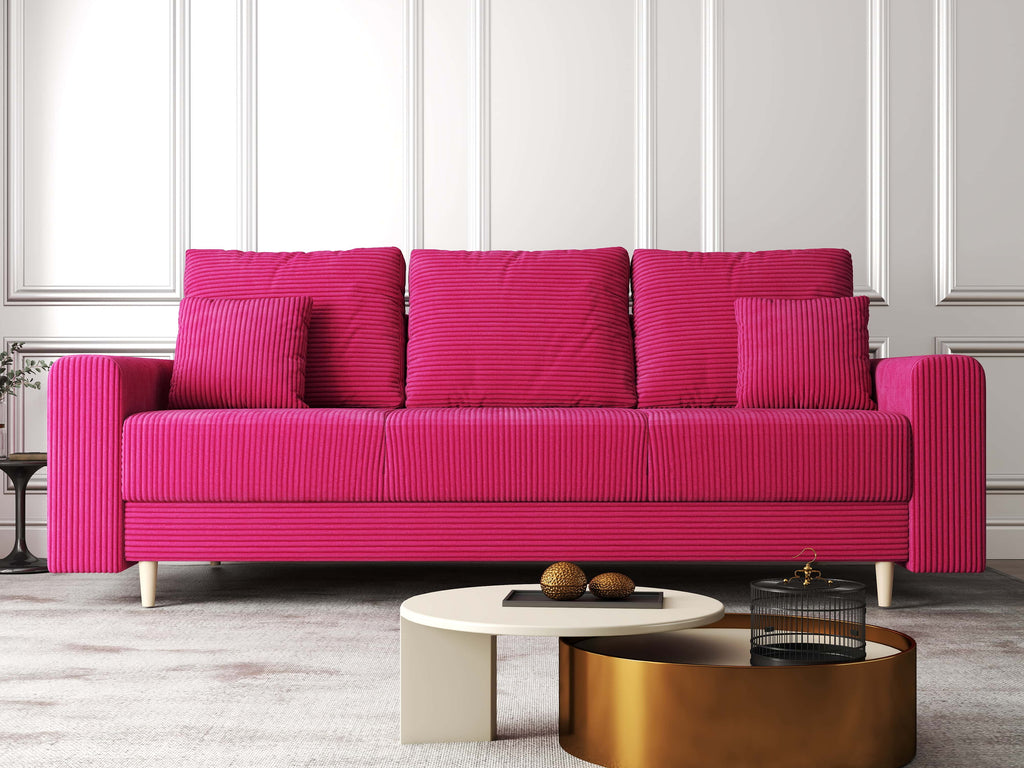 Canapea extensibilă dumonde cu ladă de depozitare si sezut confortabil din spuma high-density, Kronos Zoom Rosu 210x100 cm