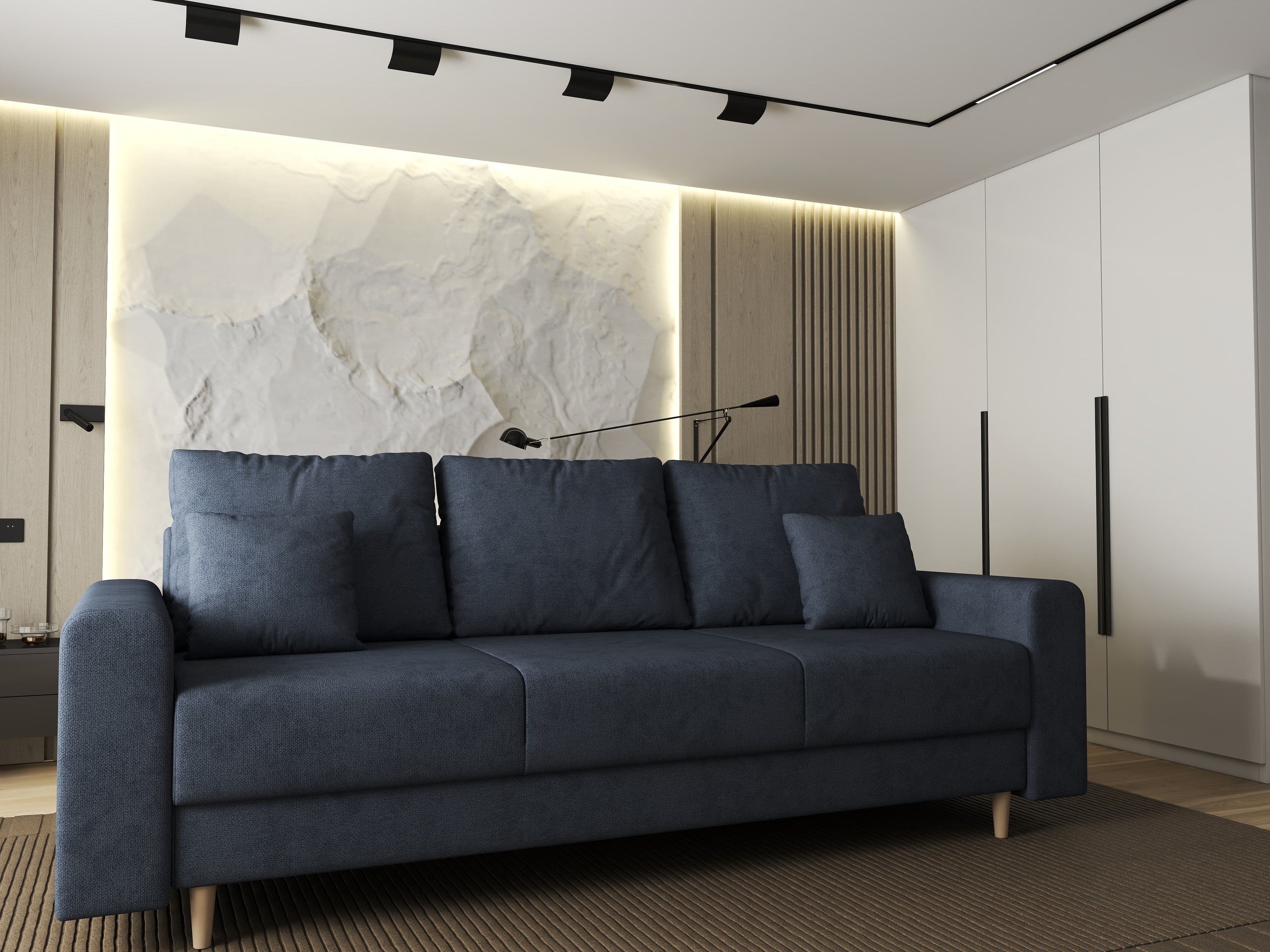 Canapea extensibilă dumonde cu ladă de depozitare si sezut confortabil din spuma high-density, Kronos Enjoy Antracit 210x100 cm