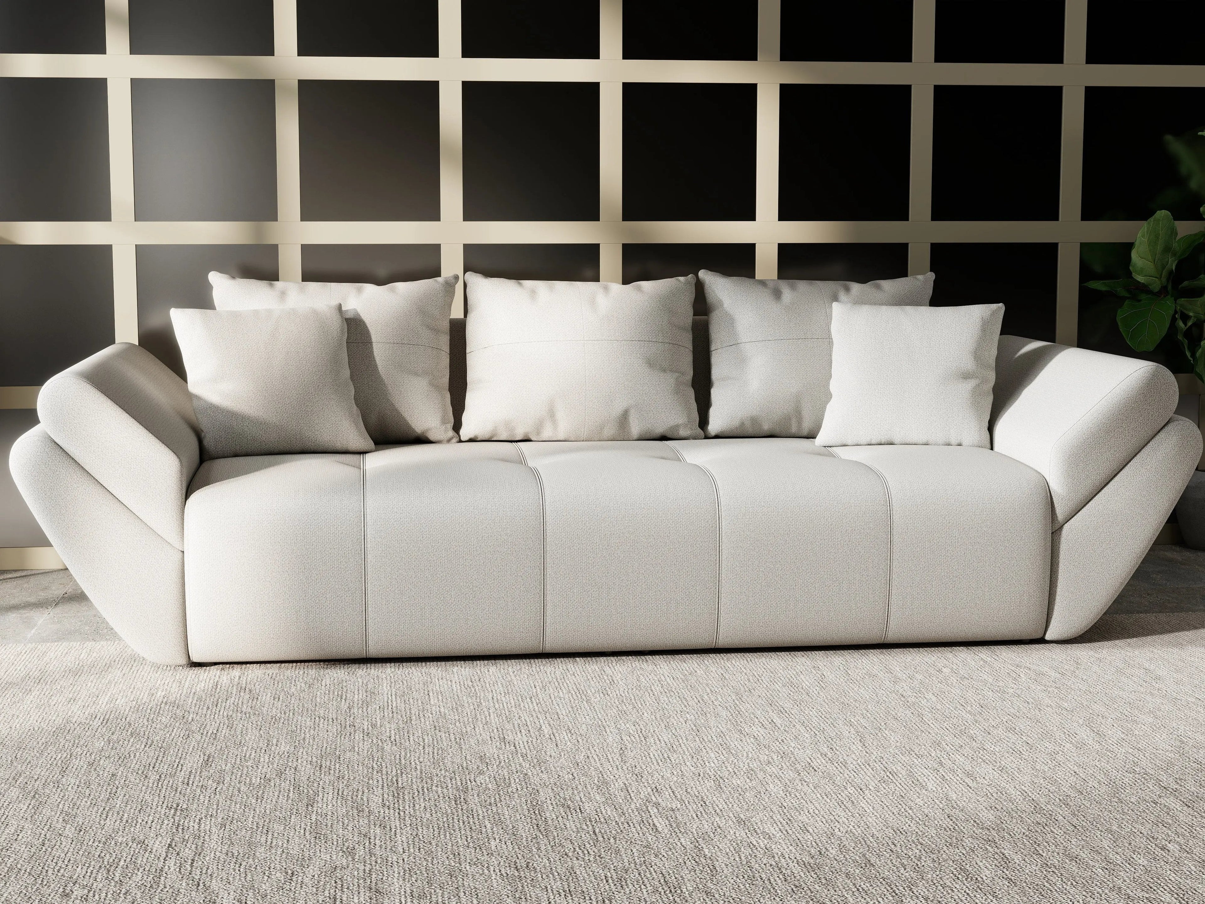 Canapea extensibilă dumonde cu ladă de depozitare si sezut confortabil din spuma high-density, Berlin Enjoy Bej 250x100 cm