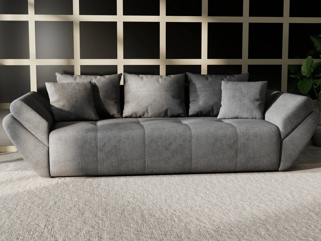 Canapea extensibilă dumonde cu ladă de depozitare si sezut confortabil din spuma high-density, Berlin Enjoy Kaki 250x100 cm