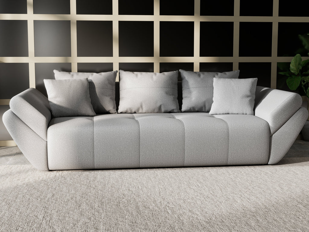 Canapea extensibilă dumonde cu ladă de depozitare si sezut confortabil din spuma high-density, Berlin Enjoy Grey 250x100 cm