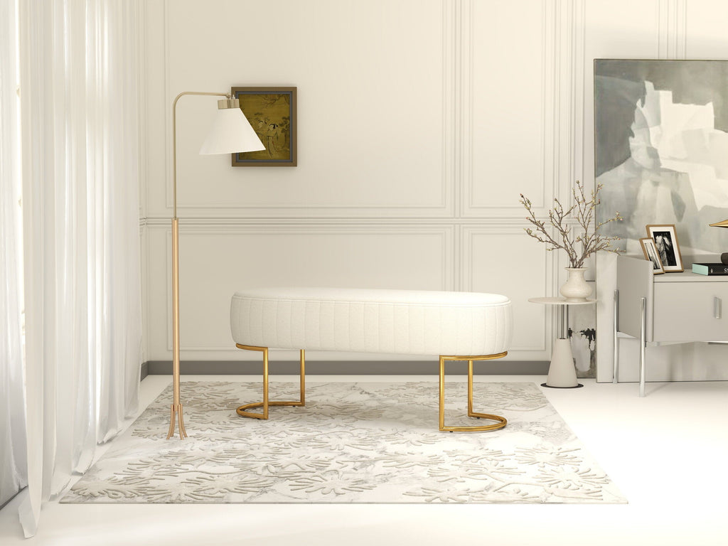 Fotoliu dumonde tapitat Bej modern Aurelio 100x43cm