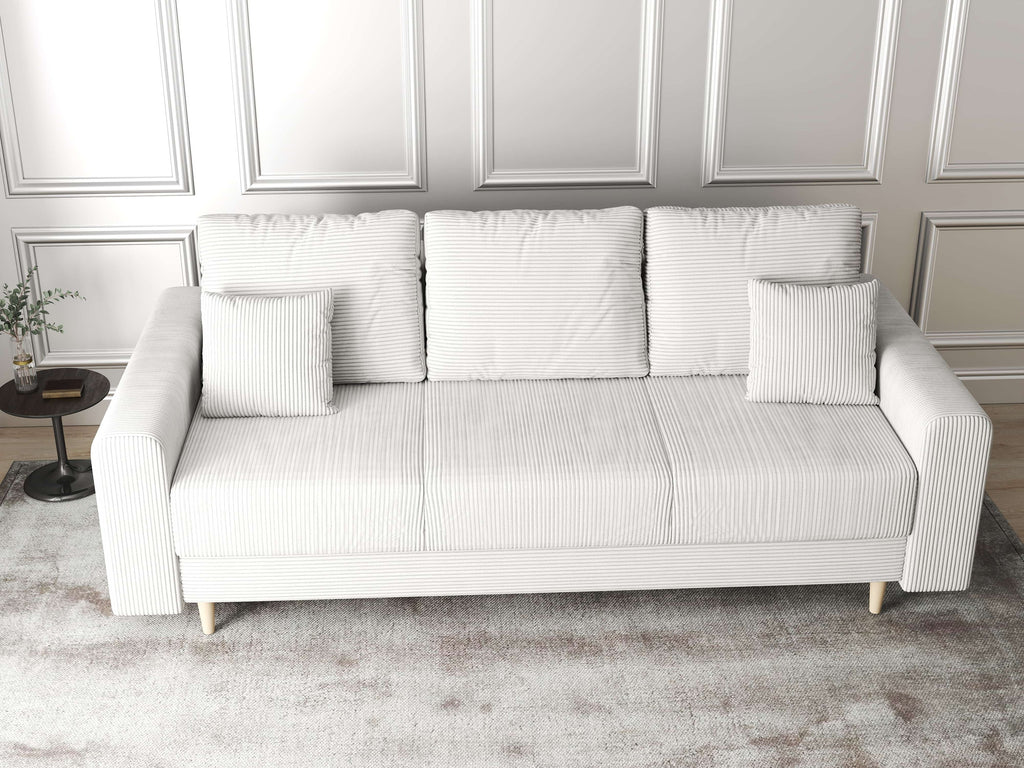 Canapea extensibilă dumonde cu ladă de depozitare si sezut confortabil din spuma high-density, Kronos Zoom Gri 210x100 cm