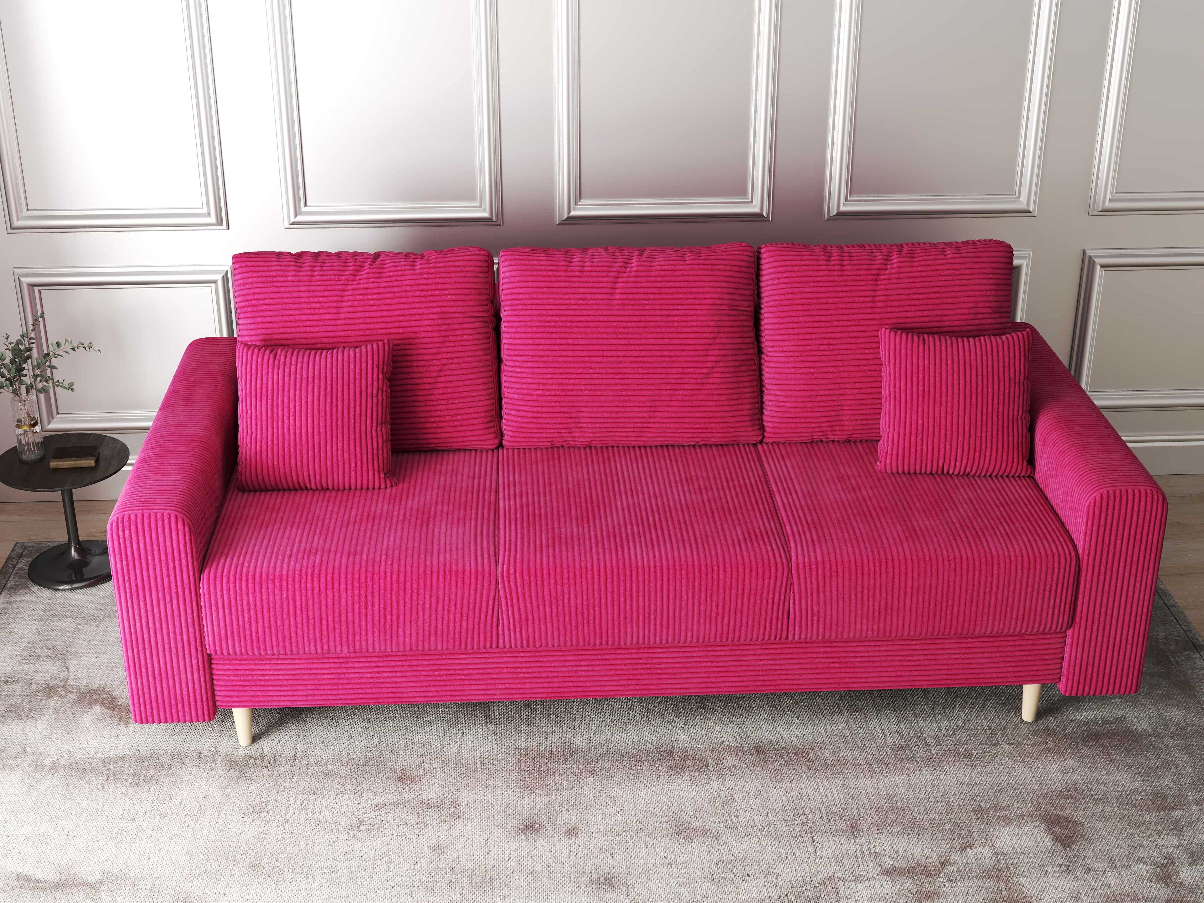 Canapea extensibilă dumonde cu ladă de depozitare si sezut confortabil din spuma high-density, Kronos Zoom Rosu 210x100 cm
