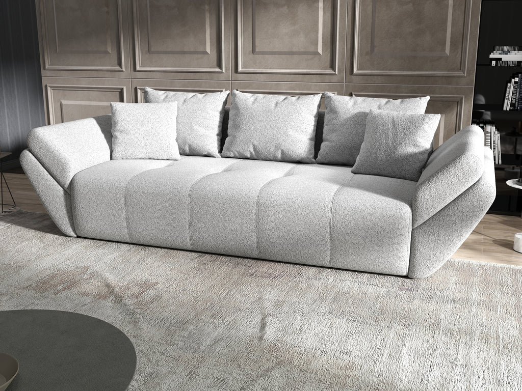 Canapea extensibilă dumonde cu ladă de depozitare si sezut confortabil din spuma high-density, Berlin Euphoria Dove 250x100 cm