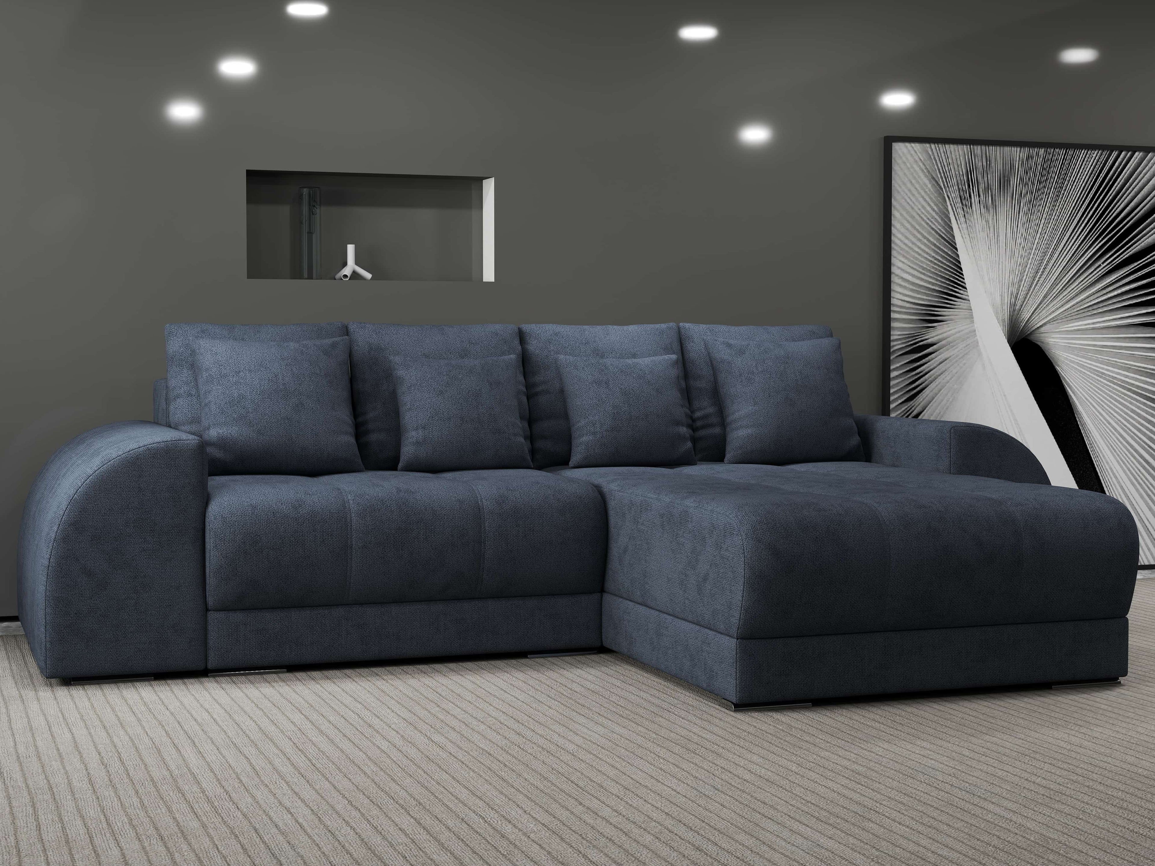 Colțar extensibil dumonde cu ladă de depozitare si sezut confortabil din spuma high-density, Verona Enjoy Antracit II 290x185 cm