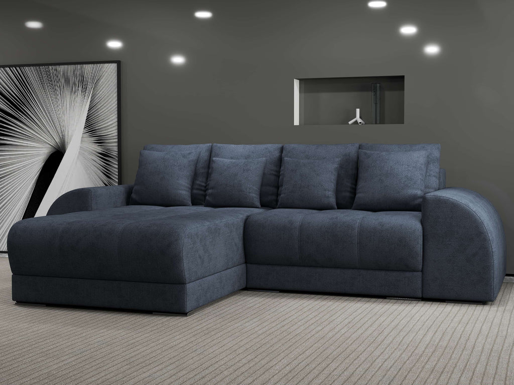 Colțar extensibil dumonde cu ladă de depozitare si sezut confortabil din spuma high-density, Verona Enjoy Antracit 290x185 cm