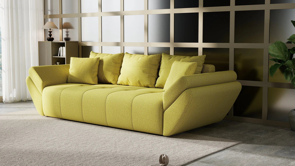 Canapea extensibilă dumonde cu ladă de depozitare si sezut confortabil din spuma high-density, Berlin Enjoy Green 250x100 cm