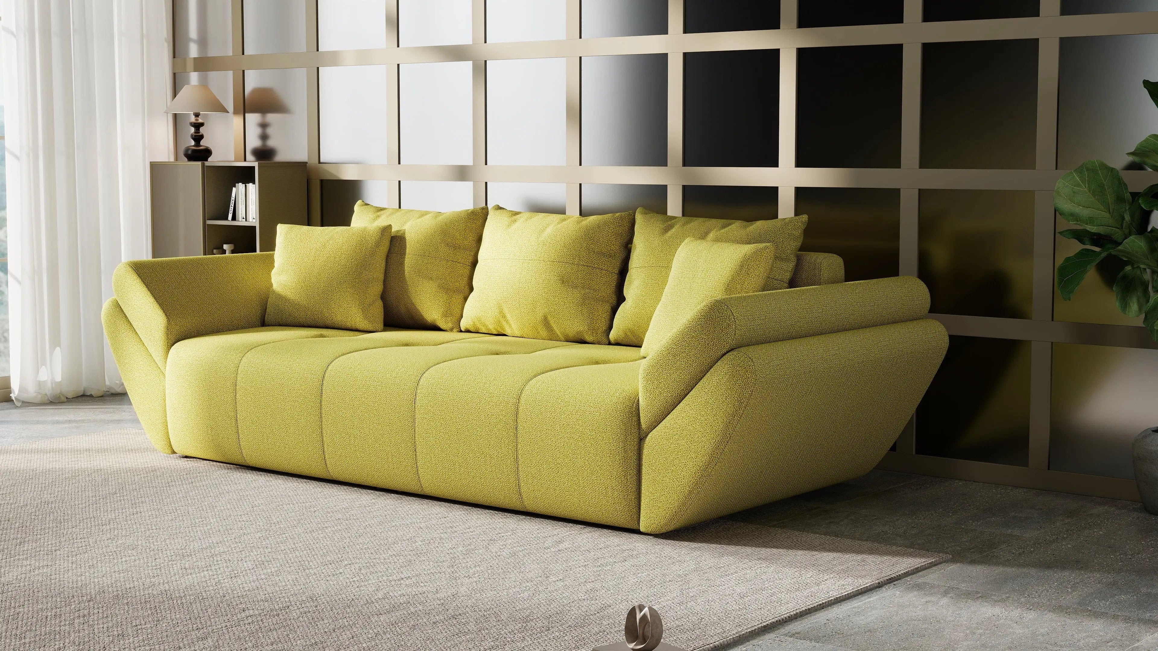 Canapea extensibilă dumonde cu ladă de depozitare si sezut confortabil din spuma high-density, Berlin Enjoy Green 250x100 cm