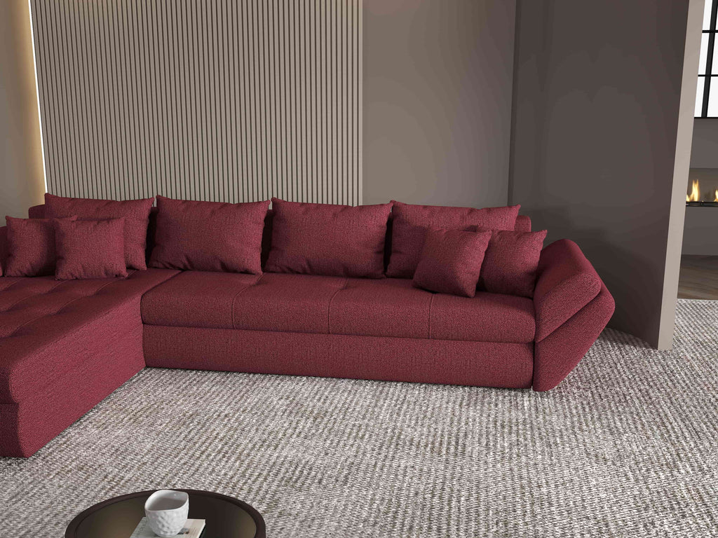 Colțar extensibil dumonde cu ladă de depozitare si sezut confortabil din spuma high-density, Loana XL Enjoy Winery 335x185 cm